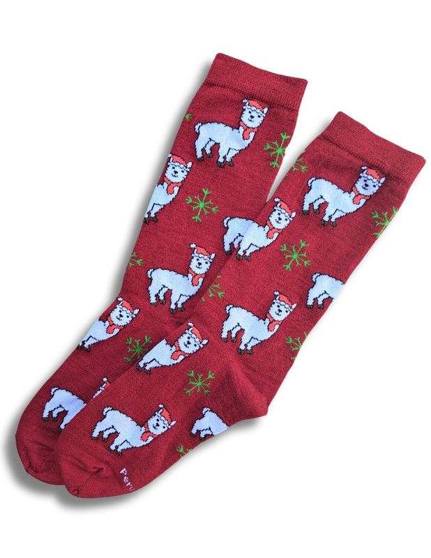 Christmas Socks with Alpacas