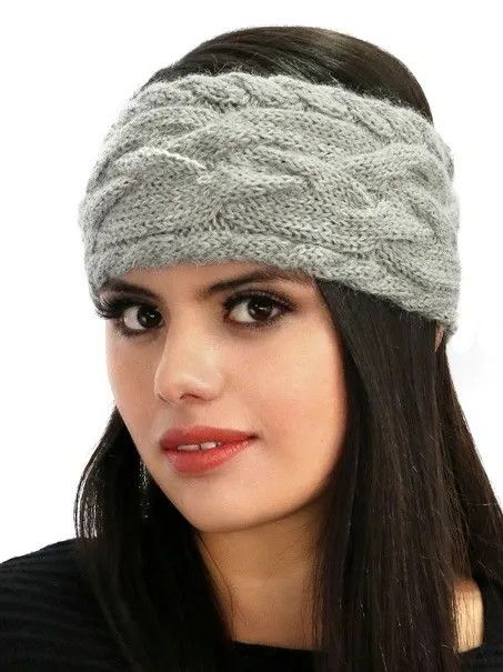 Braided Alpaca Headband, Color: Light Grey