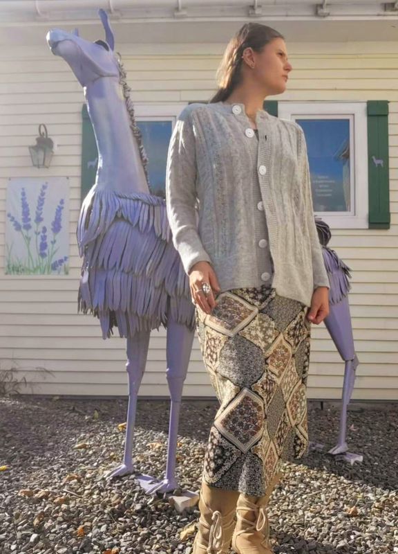 Cross Stitch Alpaca Cardigan