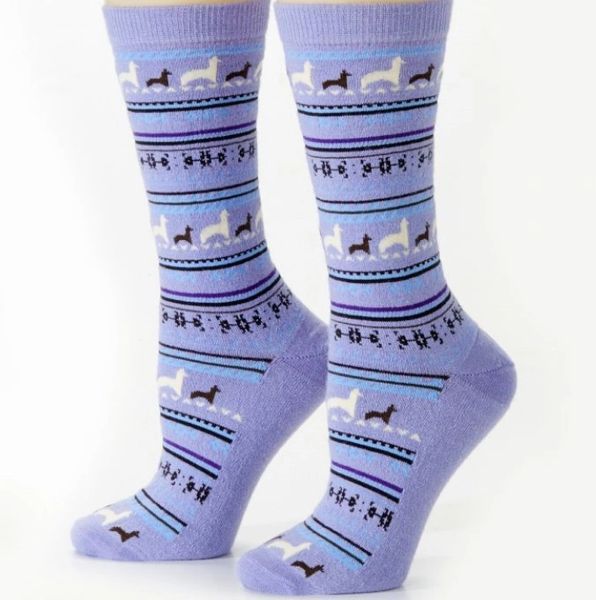 Alpaca Print Crew Sock