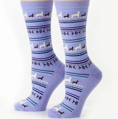 Alpaca Print Crew Sock