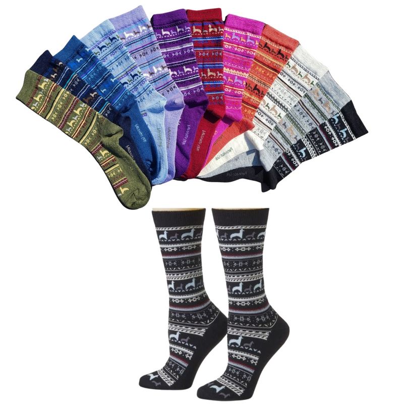 Alpaca Print Crew Sock