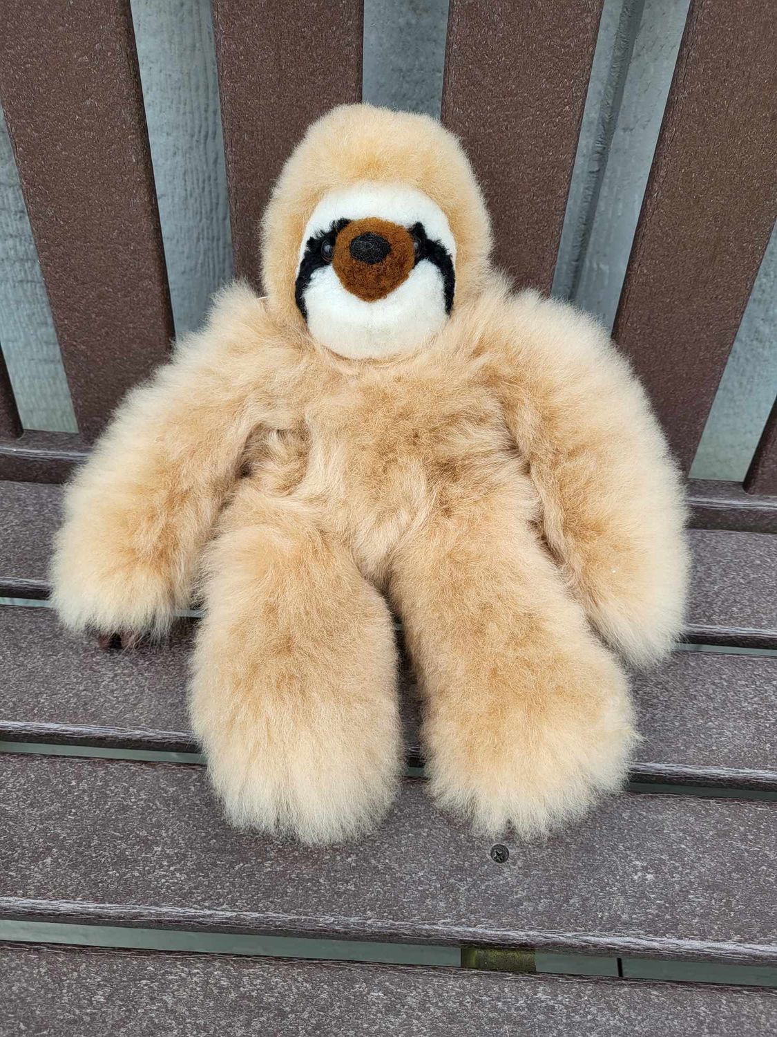 Baby Alpaca Fur Sloth 14 Inch
