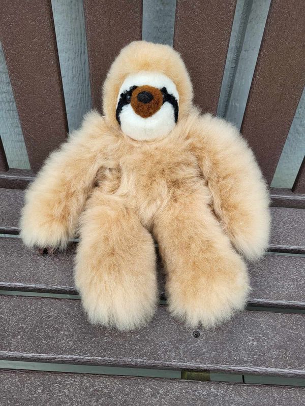 Baby Alpaca Fur Sloth 14 Inch