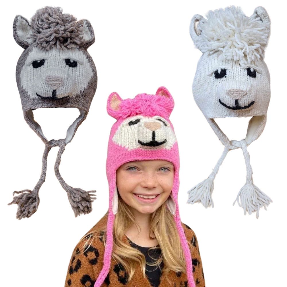 Alpaca Face Ear Flap Hat