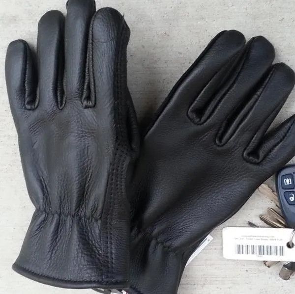 Men&#39;s Alpaca Lined Leather Gloves, Color: Black, Size: XLarge