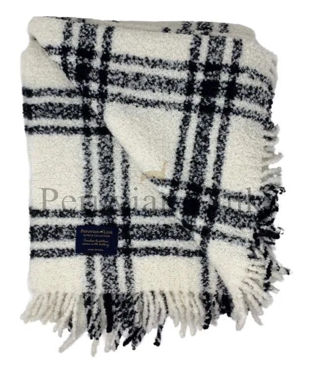 Plaid Boucle Alpaca Throw