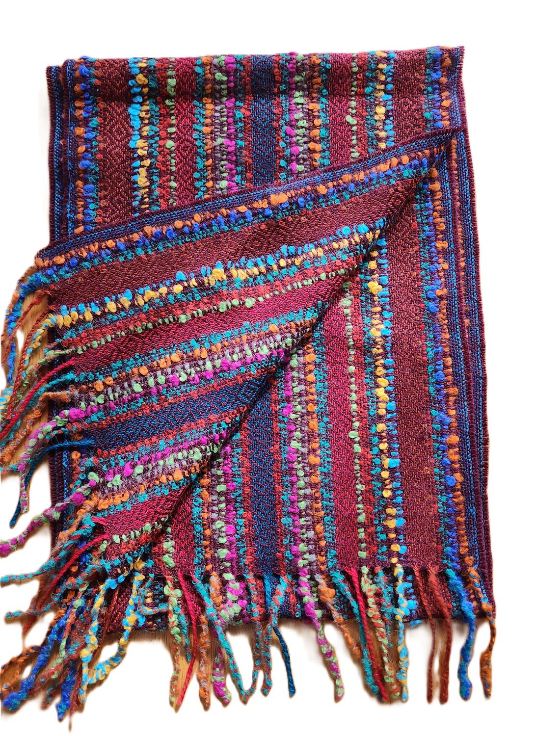 Multi Boucle Scarf, Color: Brick