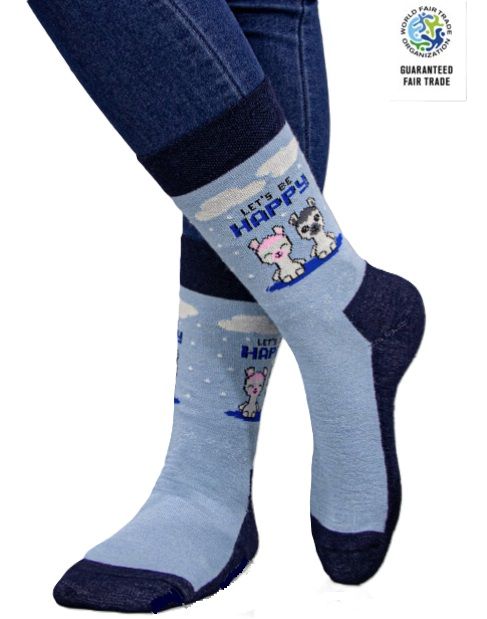 Cute Happy Alpaca Socks, Size: Small/Medium