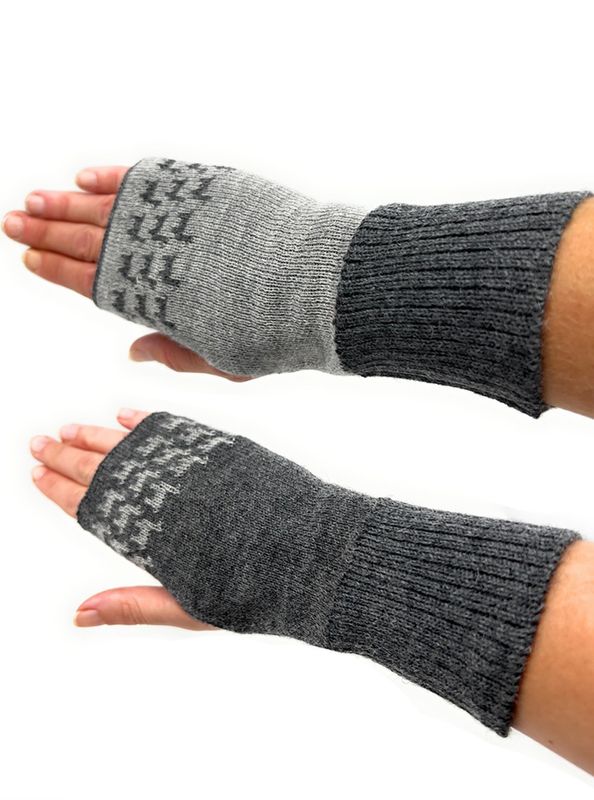 Alpaca Print Reversible Wrist Warmers