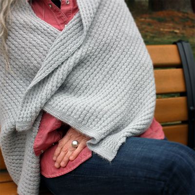 Textured Rib Alpaca Shawl