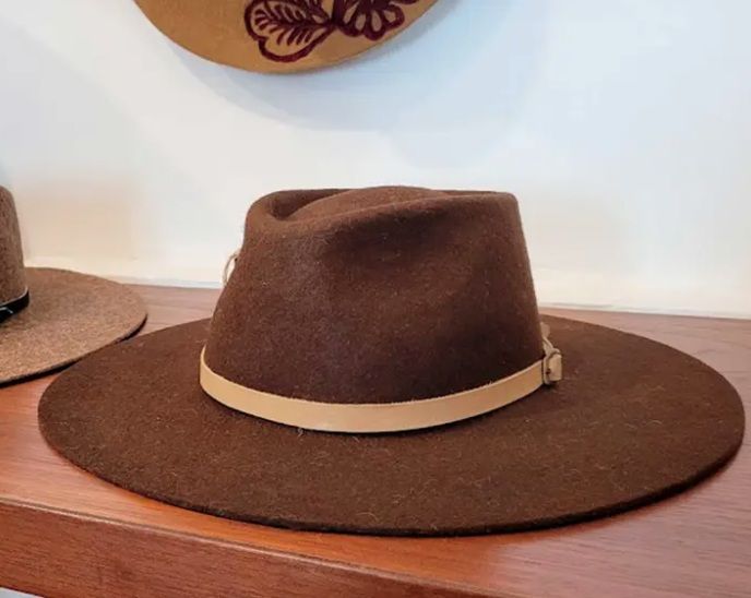 Premium  Alpaca Felted Outback Hat, Size: Large 6 5/8 inches / 60 cm, Color: Brown