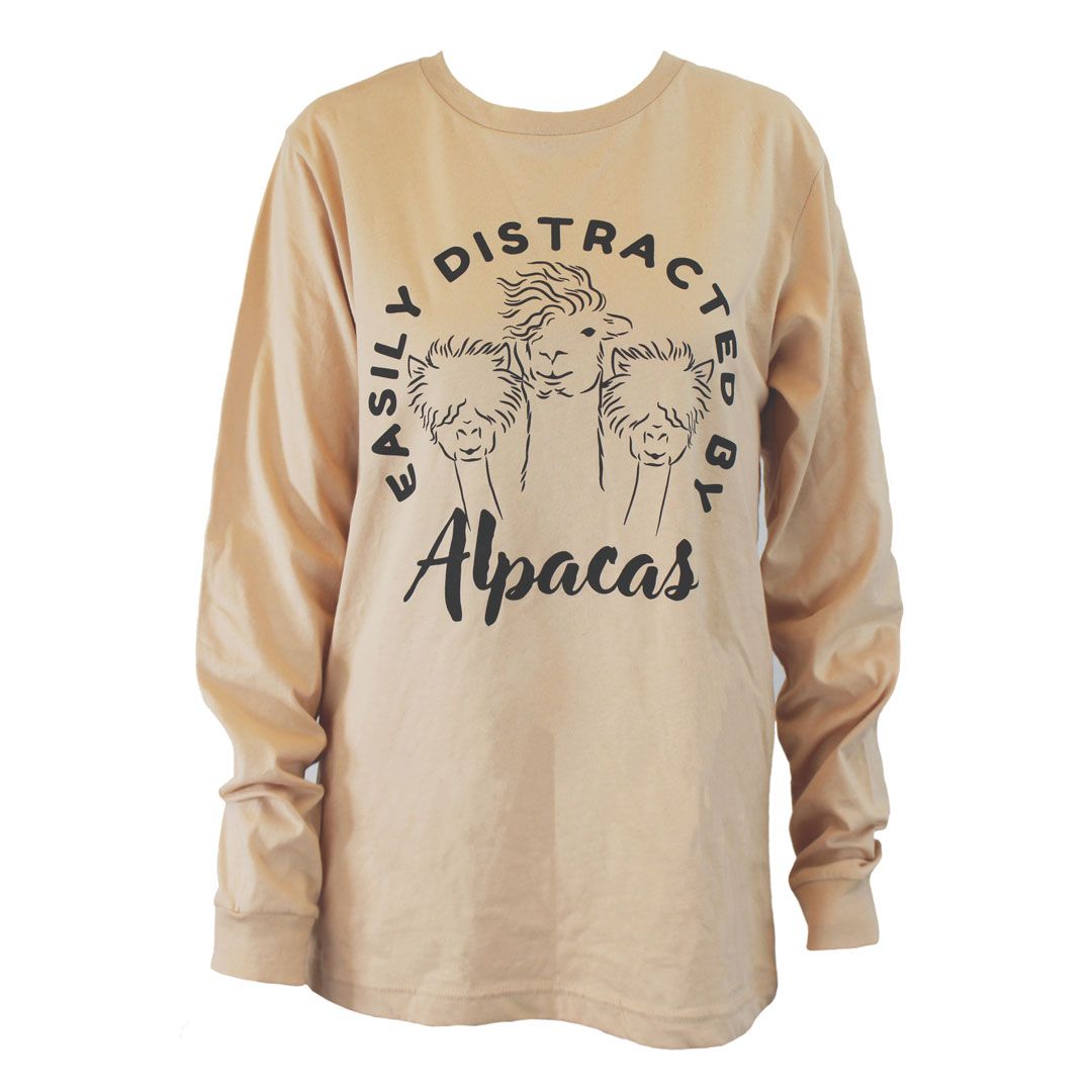 Easily Distracted by Alpacas Shirt, Size: Small