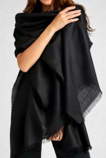 Alpaca Silk Stole, Color: Black