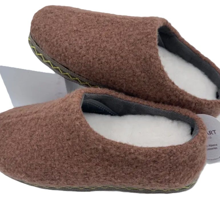 Boucle Alpaca Slippers, Color: Caramel, Size: Medium