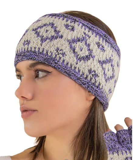Dallas Baby Alpaca Headband, Color: Lavender/Natural