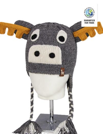 Kids Moose Hat with Ear Flaps