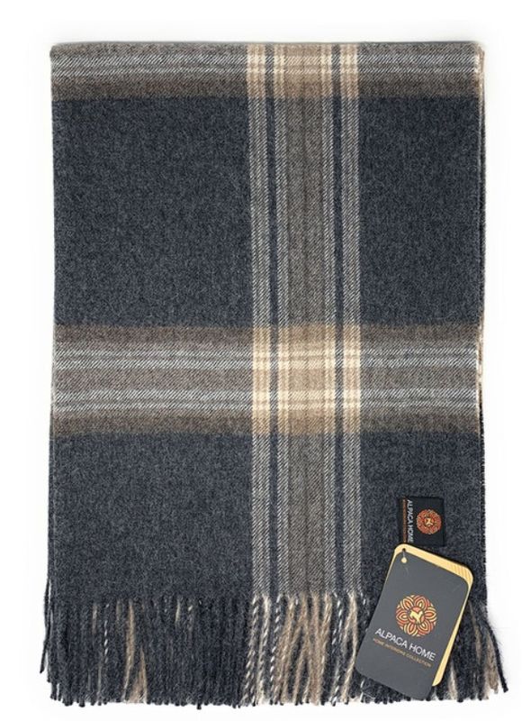 Plaid Baby Alpaca Throw