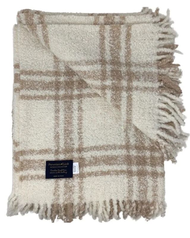 Plaid Boucle Alpaca Throw