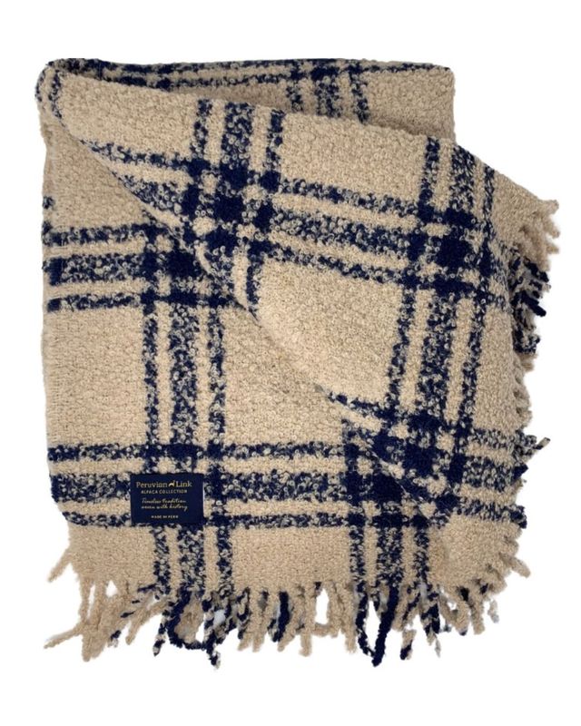 Plaid Boucle Alpaca Throw