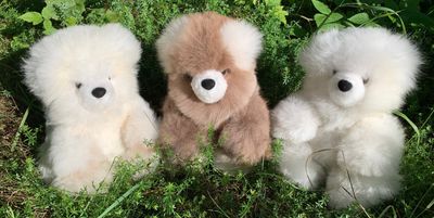 Seated Baby Alpaca Fur Teddy 10"
