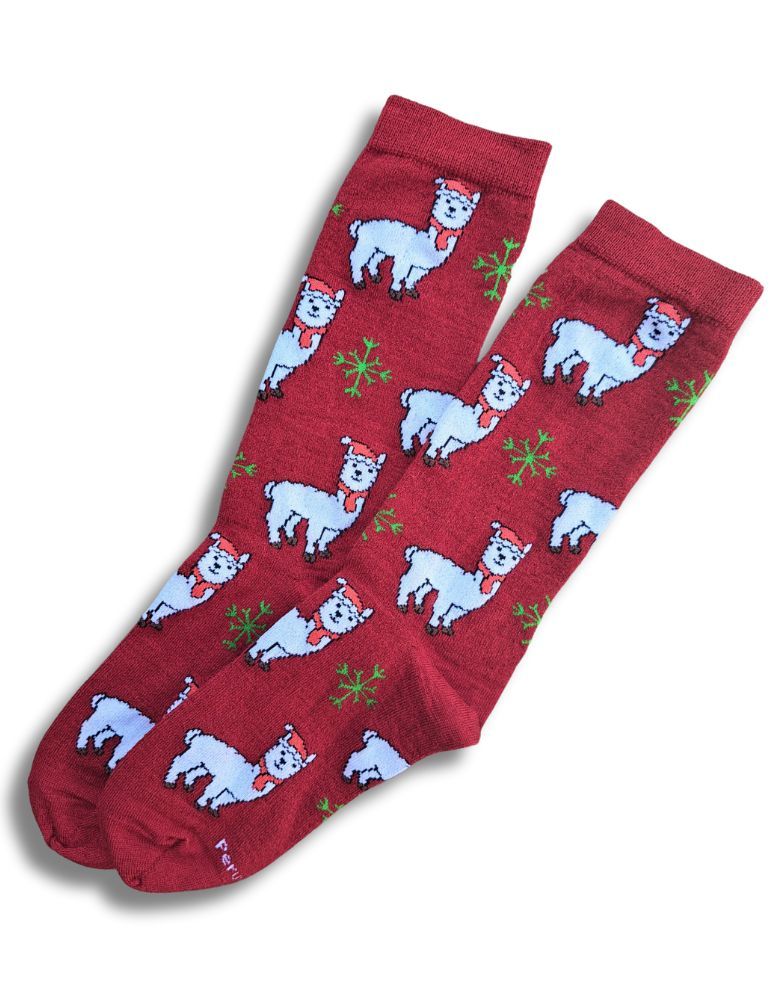 Christmas Socks with Alpacas