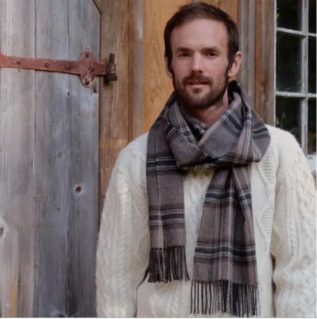 Plaid Baby Alpaca Scarf