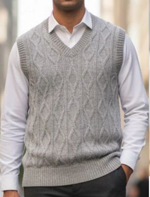 Cable V Neck Vest