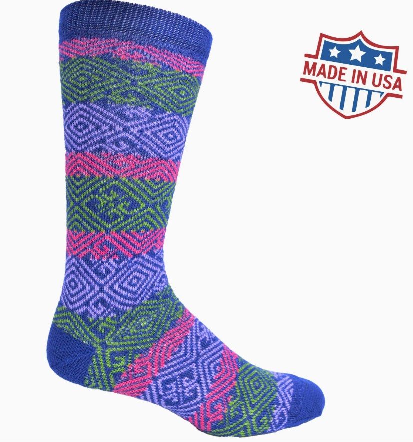 Comfy Nordic Dress Sock, Color: Blue, Size: Small