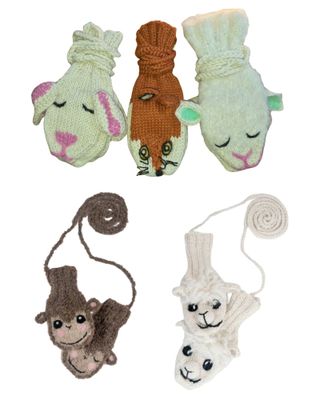 Kids Mittens w/Strings