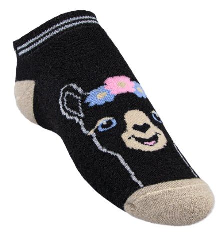 Ankle Face Alpaca Socks, Color: Black, Size: Small