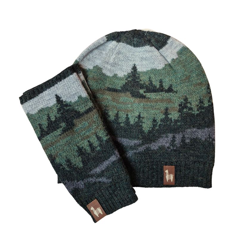 Evergreen Baby Alpaca Fingerless Gloves