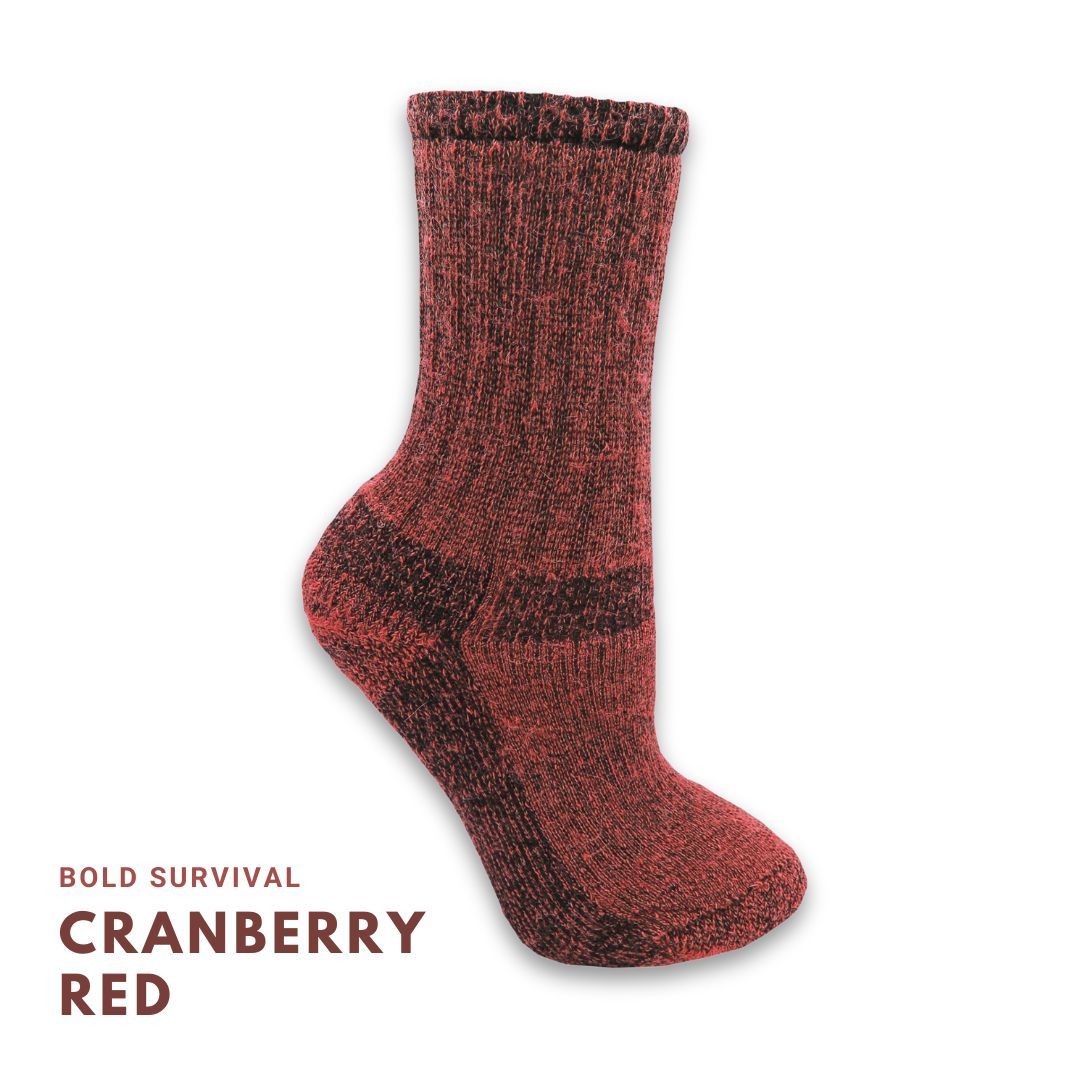 Survival Socks Colors Cranberry Large