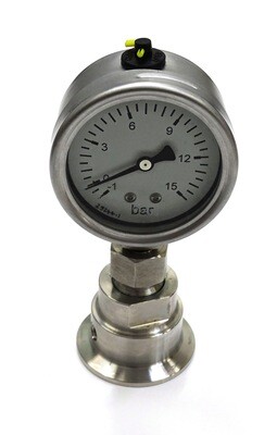 -1 / +15 Bar Pressure Gauge 1.5&quot; Tri Clamp