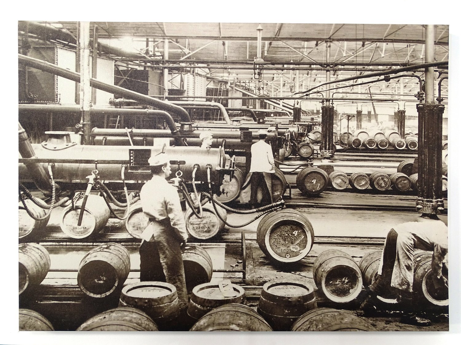 Canvas picture of an old beer filling line