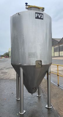 Vertical Cylindrical Conical Bottomed Fermenter - 2500L