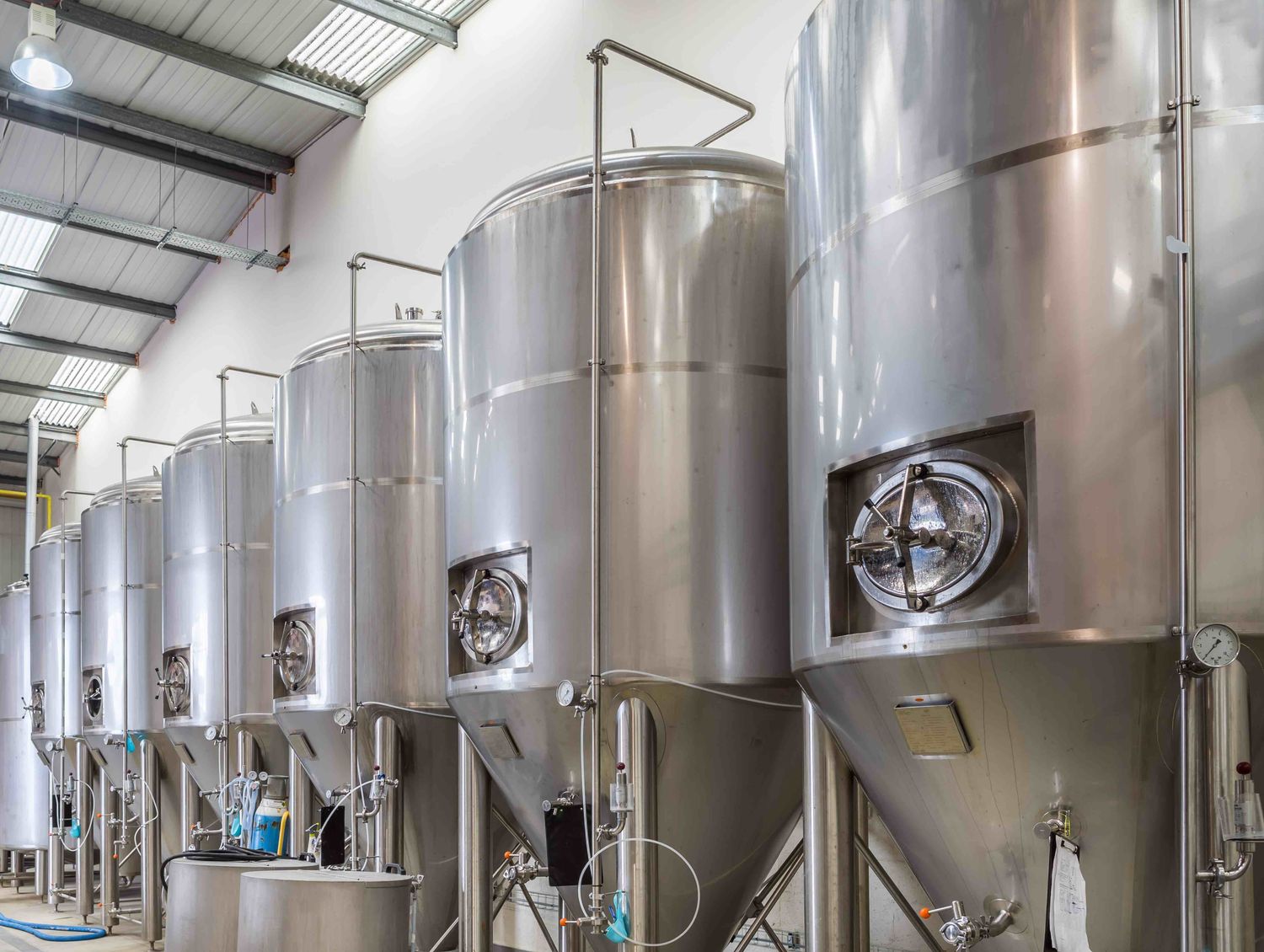 Vertical Cylindrical Conical Bottomed Fermenter - 8000L