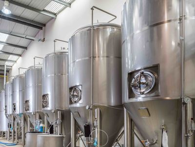 Vertical Cylindrical Conical Bottomed Fermenter - 8000L