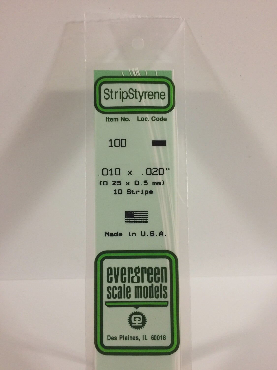 100 - OPAQUE WHITE POLYSTYRENE STRIP