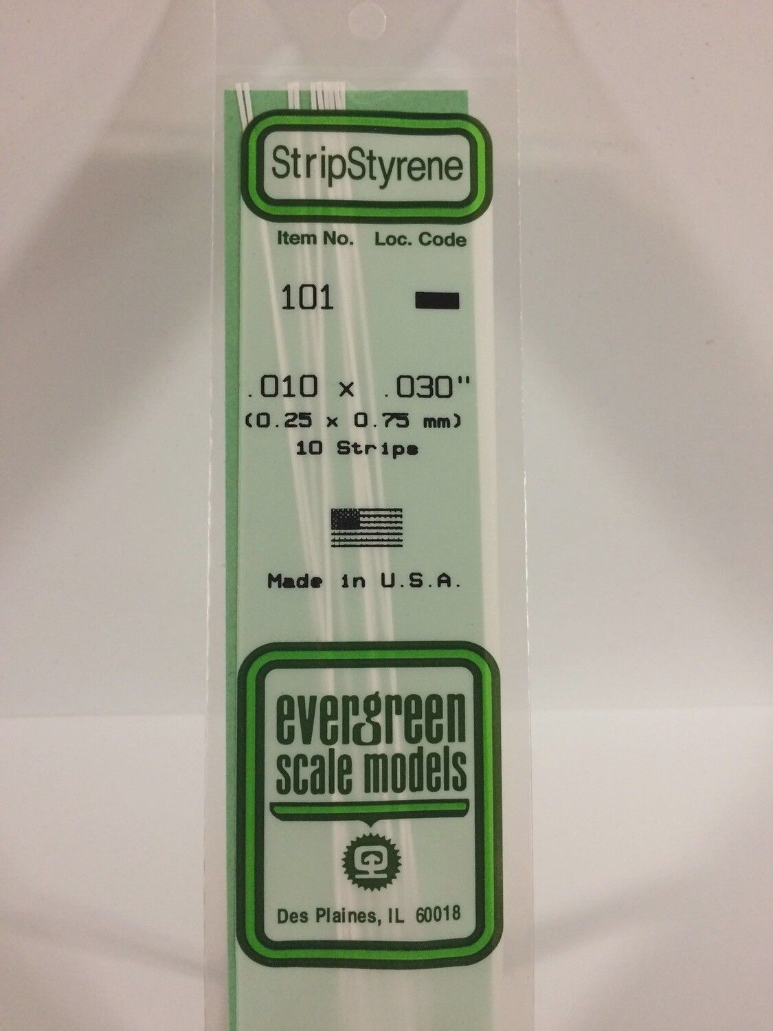 101 -  OPAQUE WHITE POLYSTYRENE STRIP