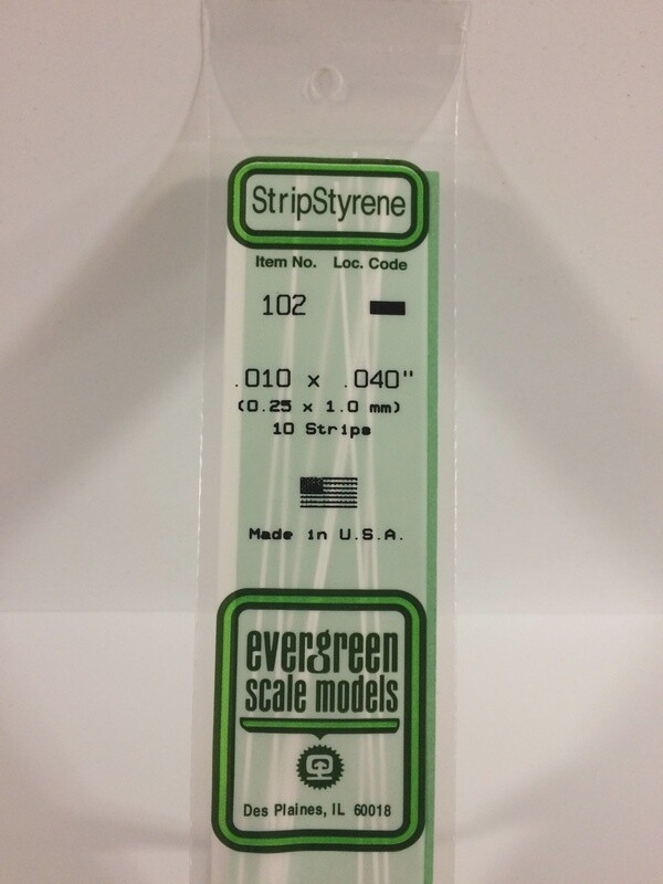 102 - OPAQUE WHITE POLYSTYRENE STRIP