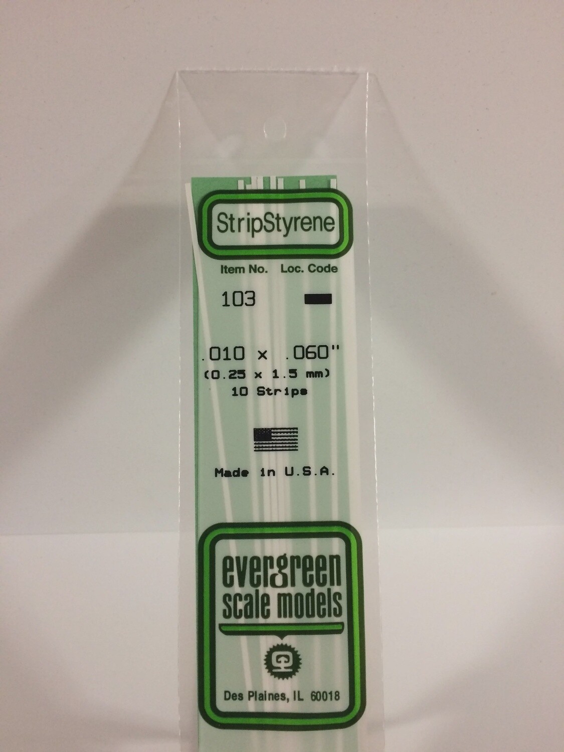 103 - OPAQUE WHITE POLYSTYRENE STRIP