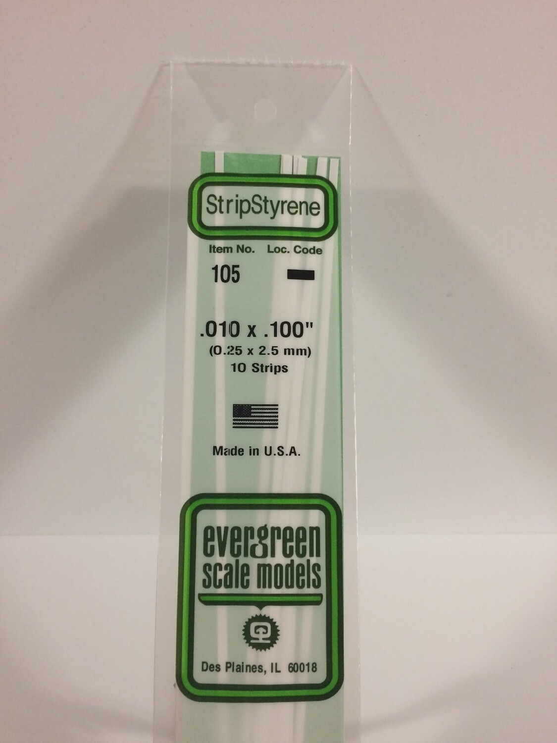 105 - OPAQUE WHITE POLYSTYRENE STRIP