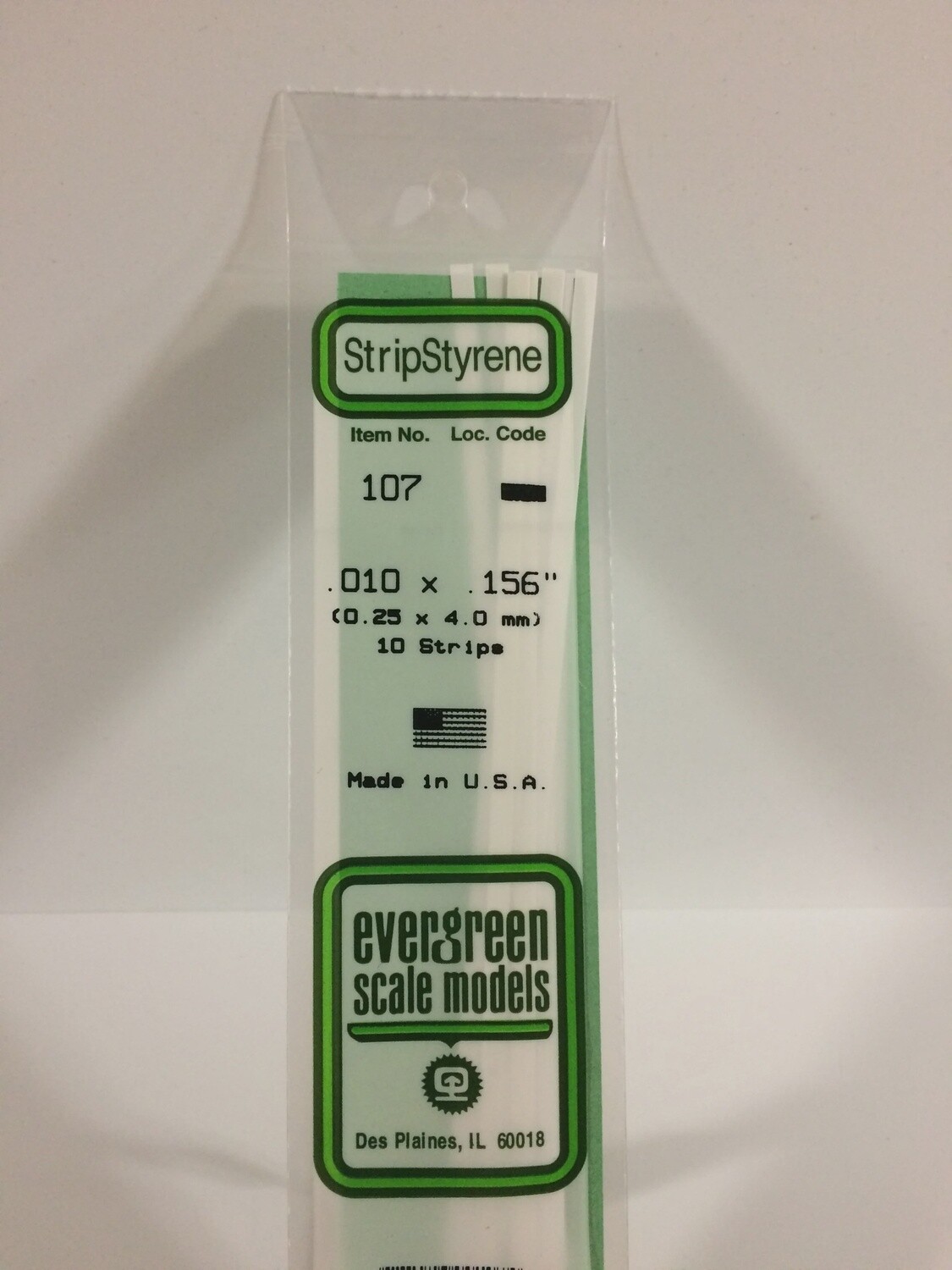 107 - OPAQUE WHITE POLYSTYRENE STRIP