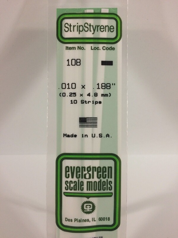 108 - OPAQUE WHITE POLYSTYRENE STRIP