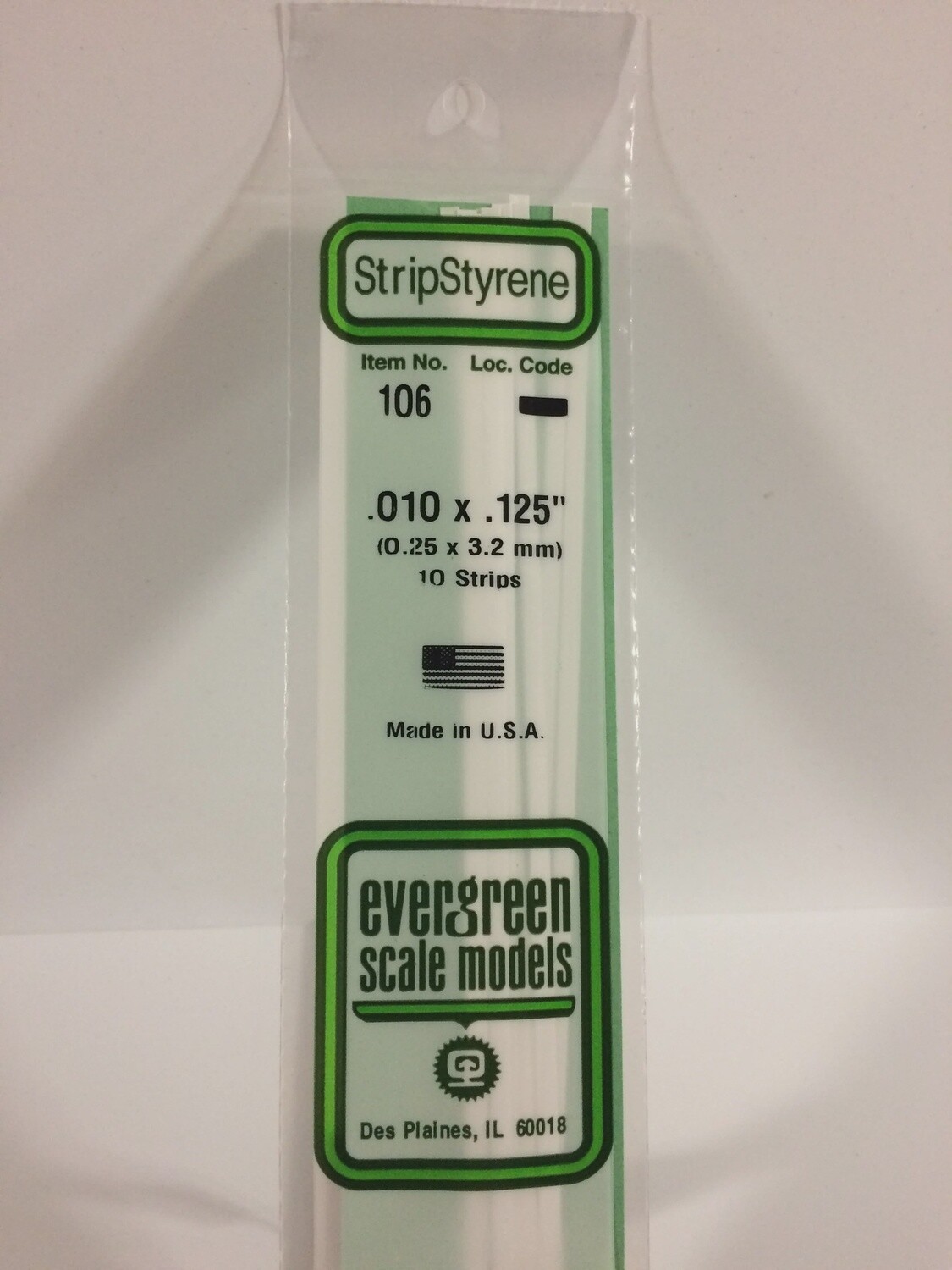 106 - OPAQUE WHITE POLYSTYRENE STRIP
