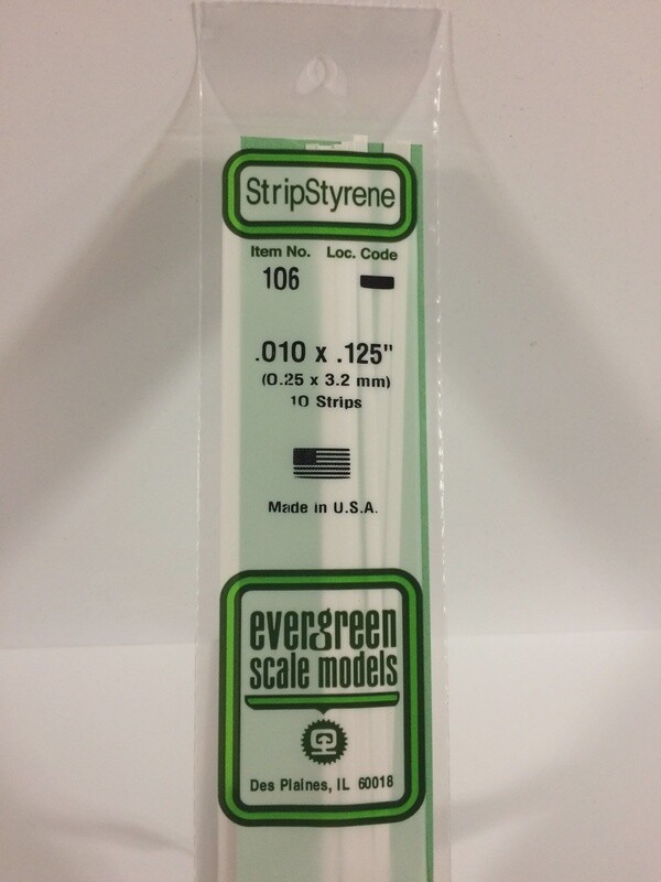 106 - OPAQUE WHITE POLYSTYRENE STRIP