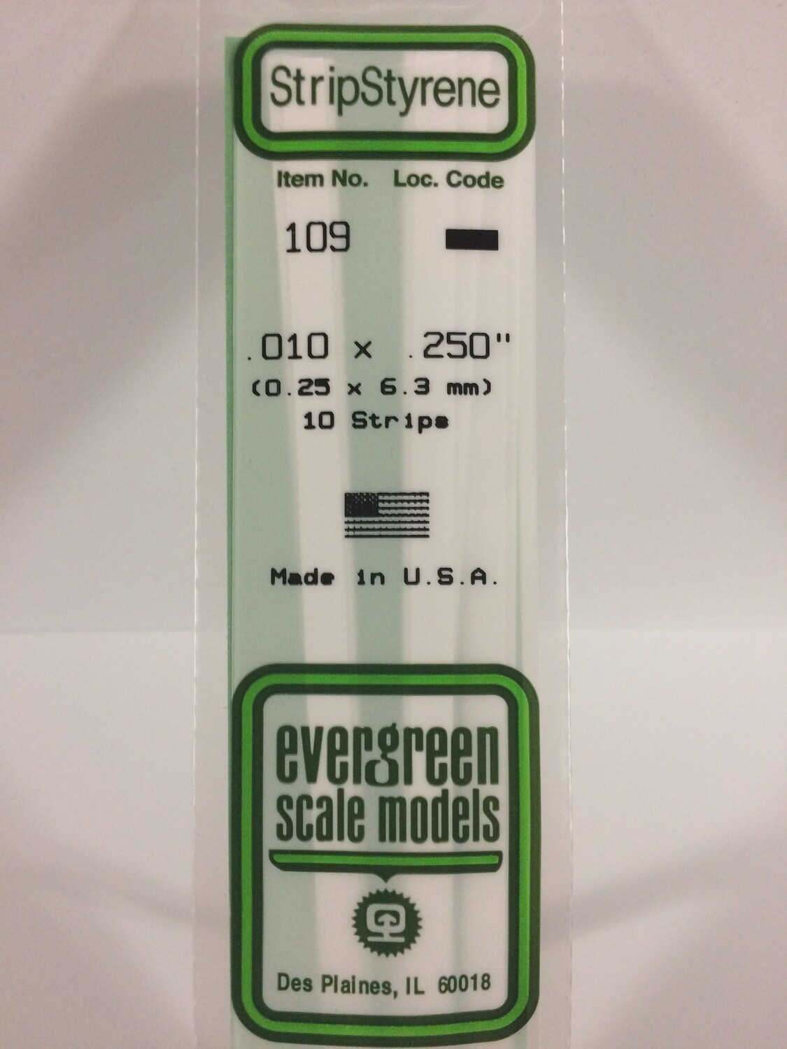 109 - OPAQUE WHITE POLYSTYRENE STRIP