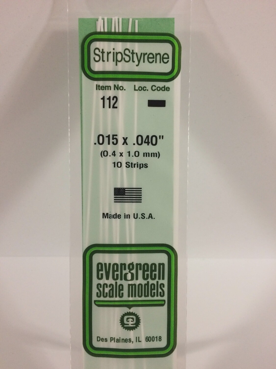 112 - OPAQUE WHITE POLYSTYRENE STRIP