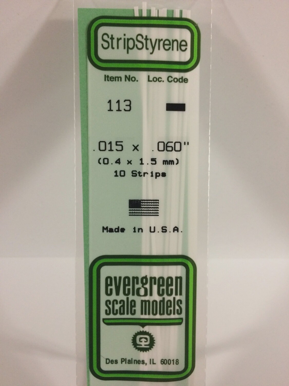 113 - OPAQUE WHITE POLYSTYRENE STRIP